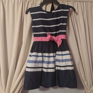 Carter's Navy color block stripe dress 6. EUC!